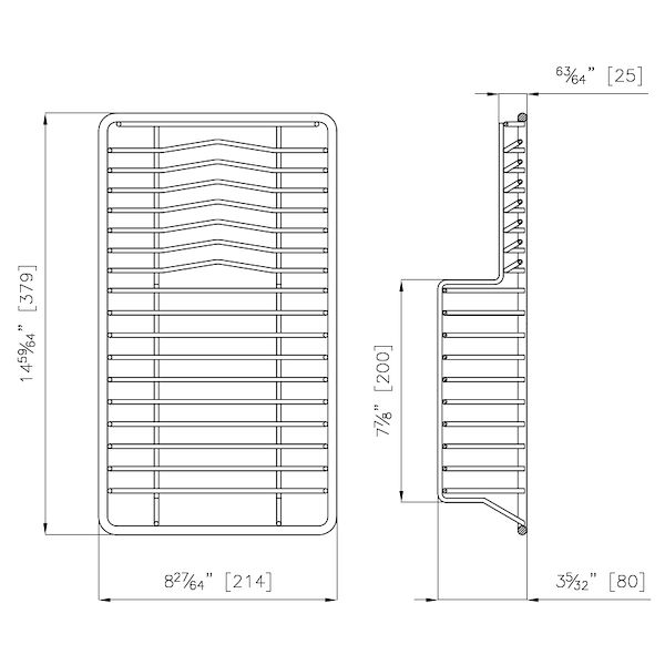 GRILLE POR.ASSIETTES INOX mm214x379
