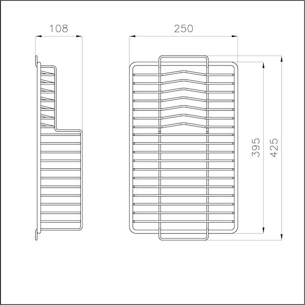 GRILLE PORTE-ASSIETTES INOX 250x425