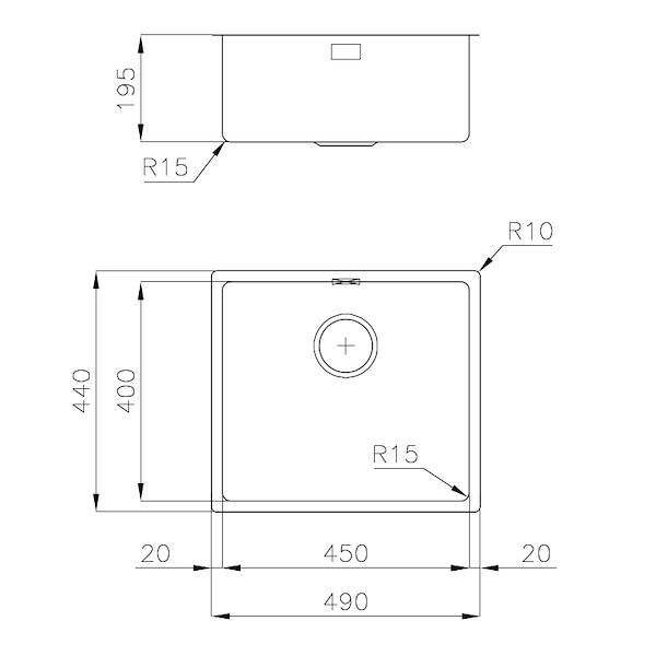 UNIKA 450 GUN METAL SOUS PLAN