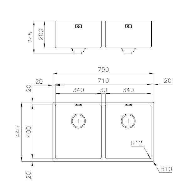 INTRIGO DOUBLE GUN METAL SOUS PLAN