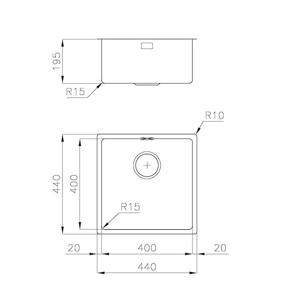 UNIKA 400 GUN METAL SOUS PLAN